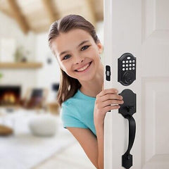 NeuType Matte Black Electronic Keypad Deadbolt with Handle, Keyless Entry, 4-...