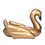 FUNBOY Giant Inflatable Gold Swan Pool Float, Luxury Float for Summer Pool Pa...