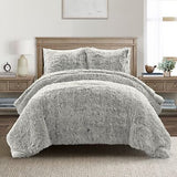 Lush Decor Emma Cozy Soft Fluffy Two Tone Faux Fur Comforter Set, Full/Queen,...