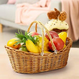 6 Pcs Wicker Picnic Basket with Handle, Hand Woven Harvest Basket Bulk, Wicke...