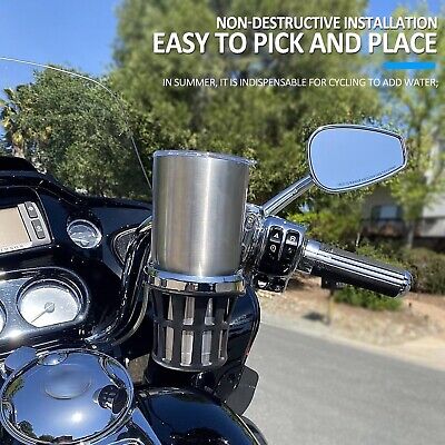 Motorcycle Cup Holder with Perch Mount Fits for Softail Dyna Electra Glide 19...