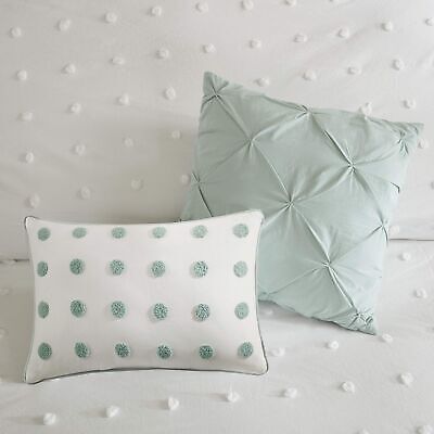 Urban Habitat Duvet Set 100% Cotton Jacquard, Tufts Accent, Shabby Chic All S...