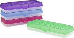 Storex Stretch Pencil Box, 5.6 x 13.4 x 2.52 Inches, Assorted Colors, Color A...