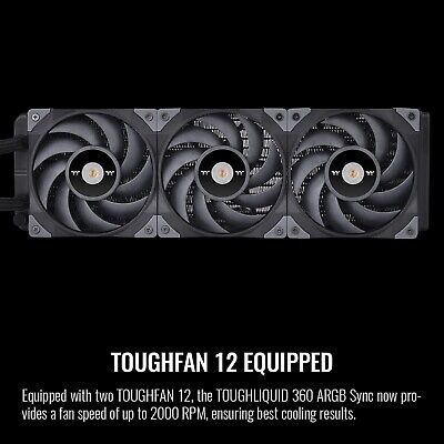 Thermaltake TOUGHLIQUID 360 ARGB Motherboard Sync All-in-One Liquid CPU Coole...