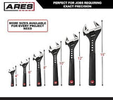 ARES 79005-15-Inch Adjustable Wrench - 2-Inch Jaw Capacity - Chrome Vanadium ...