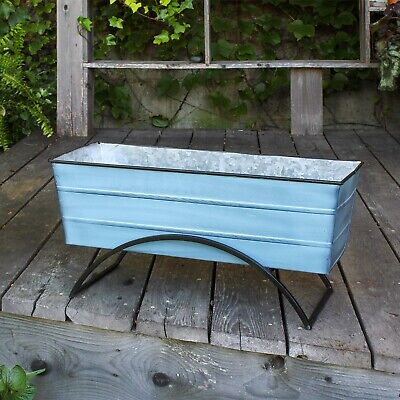 Achla Designs C-20NB-S Odette Medium Blue Flower Window Box with Stand