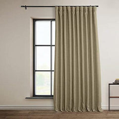 HPD Half Price Drapes Faux Linen Room Darkening 100W x 108L, Nomad Tan