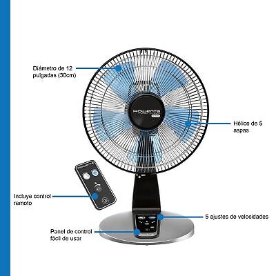 Rowenta, Desk Fan, Turbo Silence Table Fan with Remote, 18 Inches, Ultra Quie...