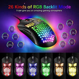 ZIYOUANG AK33 Gaming Keyboard,M5 Mouse,Rainbow LED Backlit Mechanical Keyboar...