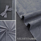 JIUZHEN Grey Velvet Blackout Curtains 108 inches Long - Extra Long Wide Insul...