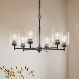 KICHLER Winslow 26" Chandelier Industrial 6 Light CeilingFixture with Clear S...