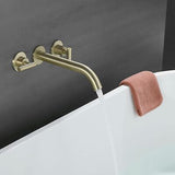 Wall Mount Tub Filler&#65292; Brass High Flow Tub Filler Brushed Gold Roman Tub