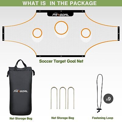 PROGOAL Soccer Goal Target Training Nets - 24x8FT/17x6.6FT/11x6FT Soccer Trai...