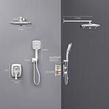 ELLO&ALLO Shower Faucet Set Mixing Valve and Trim Kit Brushed Nickel, Rainfal...