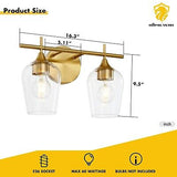 Hamilyeah Gold Bathroom Lighting Fixtures Over Mirror, 2 Light Vanity Lights ...