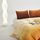 Houseri Velvet Gradient Orange White California King Comforter Set Cream Yell...