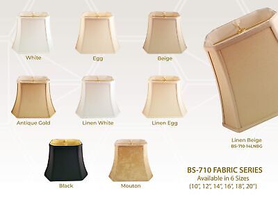 Royal Designs Rectangle Cut Corner Lamp Shade - Eggshell - (7 x 10) x (12.25 ...