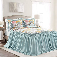 Lush Decor Sydney Bedspread Set - Charming & Colorful Floral Leaf Design - 3 ...