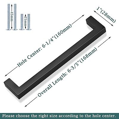 GOBEKOR 20 Pack Cabinet Handles Matte Black Cabinet Pulls 6-1/4 Inch Hole Cen...