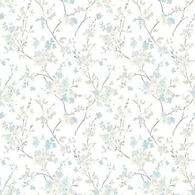 Chesapeake Glinda Aqua Floral Trail Wallpaper