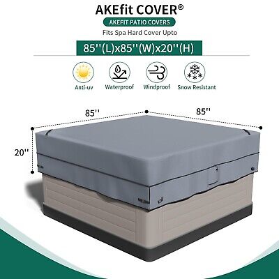 AKEfit Waterproof Hot Tub Cover,Heavy Duty 600D Waterproof Oxford Material SP...