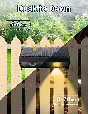 12 Pack Solar Powered Fence Lights Outdoor Wall Mount LED Decorative Waterpro...