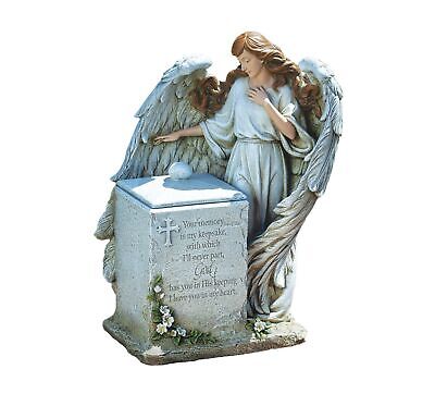 Joseph's Studio by Roman Inc., Memorial Box with Angel, Garden Collection, Re...