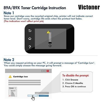 CF289X 89X Black Toner Cartridge 2 Pack (with Chip) Compatible Replacement fo...