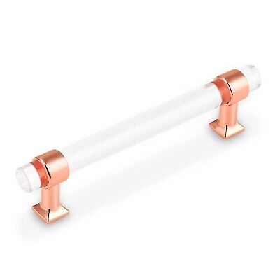 30 Pack Orger Acrylic Cabinet Pulls Modern Rose Gold Drawer Pulls Kitchen Cab...