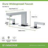 Symmons SLW-3622-1.0 Duro Widespread 2-Handle Bathroom Faucet with Drain Asse...