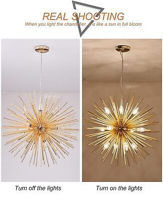 Modern Gold Sputnik Chandeliers Pendant Light fixtures for Kitchen Island Lig...