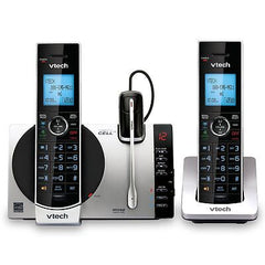 VTech Connect to Cell DS6771-3 DECT 6.0 Cordless Phone - Black, Silver, 6.9" ...