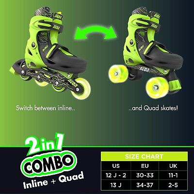 Yvolution 4 Adjustable Sizes Roller Skates Light Up Wheels for Girls Boys for...