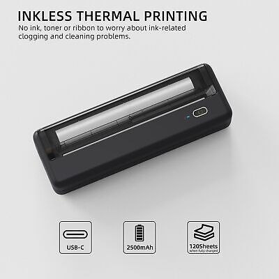 Inkless Wireless Printer for Home Offices & Travel, Supports 8" & 4" Thermal ...