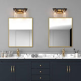 ZEVNI Black Gold Bathroom Vanity Light, 2-Light Bathroom Light Fixtures over ...