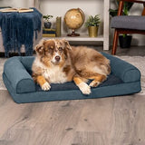 Furhaven Cooling Gel Dog Bed for Large/Medium Dogs w/ Removable Bolsters & Wa...