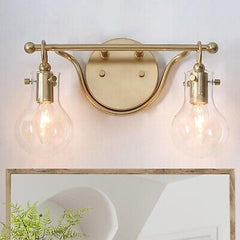 KSANA Bathroom Vanity Light, 2 Light Vanity Lighting Fixtures, Gold Bathroom ...