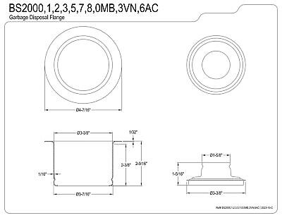 Kingston Brass BS2002 Made to Match Extended Disposal Flange, Polished Brass,...