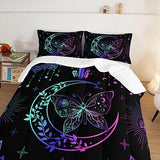 HOSIMA Butterfly Comforter Set 3Piece with 2 Pillowcases,Black Comforter Butt...