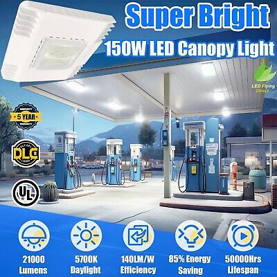 150W LED Canopy Light, 21000LM 5700K Super Bright Gas Station Carport Ceiling...