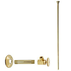 Westbrass Flat Head Toilet Kit with Round Handles, 1/2" IPS x 3/8" OD x 20", ...