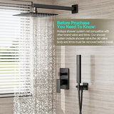 Shower System, Black Shower Faucet Set with 12-Inch Rain Shower Head and Hand...