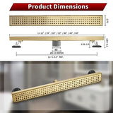 Sharp-tec 28 inch Linear Shower Drain, Gold Rectangular Floor Drain, V-Shape ...