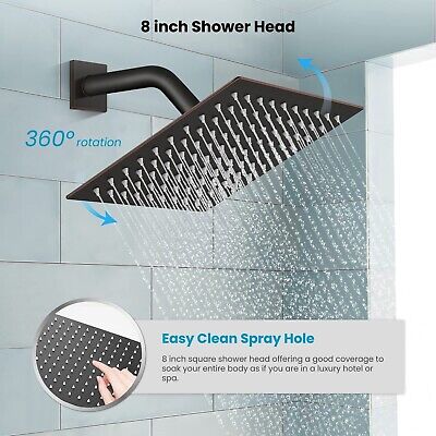 gotonovo Rainfall Bathroom Shower System Rain Shower Head and Handle Set Wall...