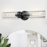 HASUN Black Bathroom Light Fixtures Vanity Lights with Clear Glass, 2 Light M...