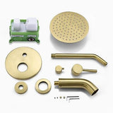 sumerain Shower and Tub Faucet Set Brushed Gold Rain Shower Faucet with Tub S...