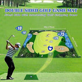 Golf Chipping Game with Golf Hitting Mat, 70"x70" Double Sided Golf Training ...