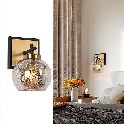 Black Gold Wall Sconces, Modern 1-Light Wall Lights for Bedroom, Bathroom, Li...