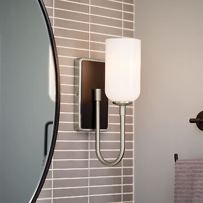 Kichler Solia 13.5 Inch 1 Light Wall Sconce with Opal Glass in Brushed Nickel...