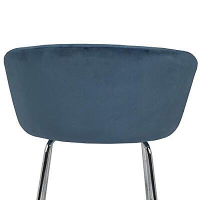 Hillsdale, Marisol Round Metal and Upholstered Vanity Stool, Blue